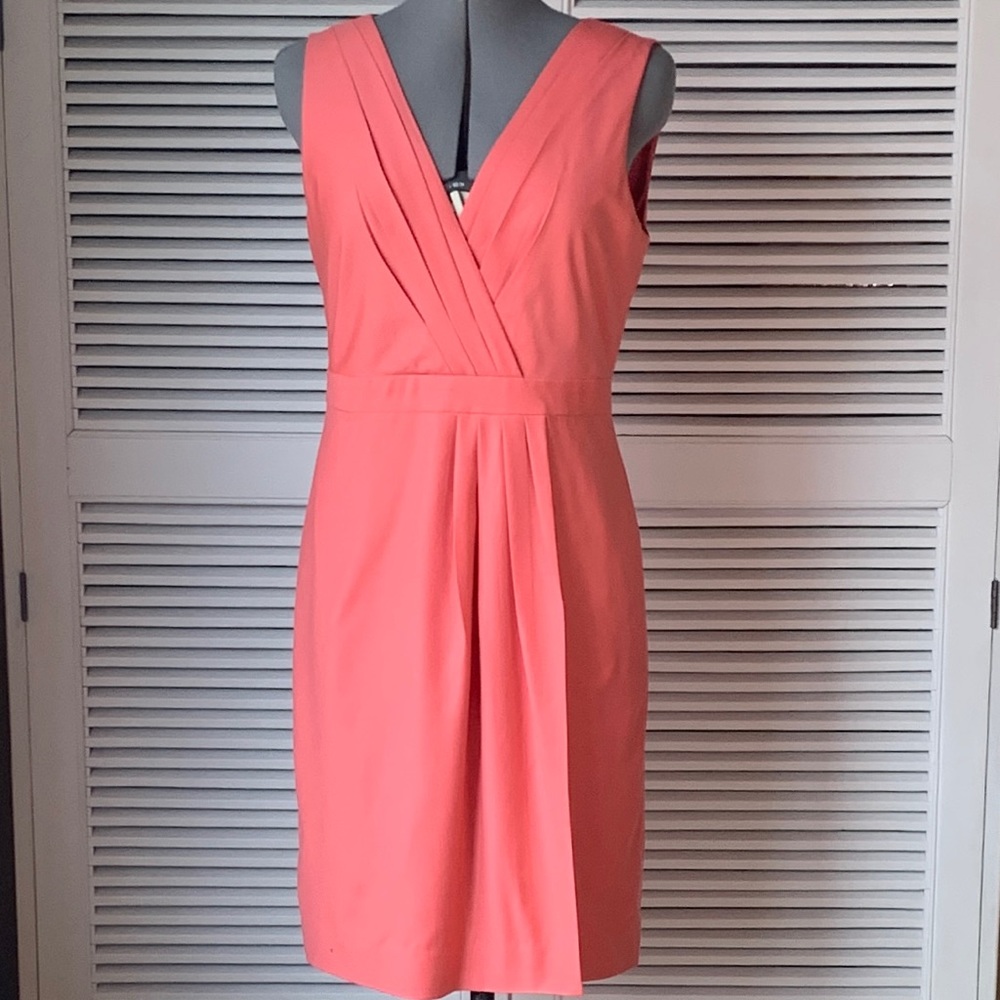 J.Crew Super 120s Sleeveless v-neck Dress, Pink, 10